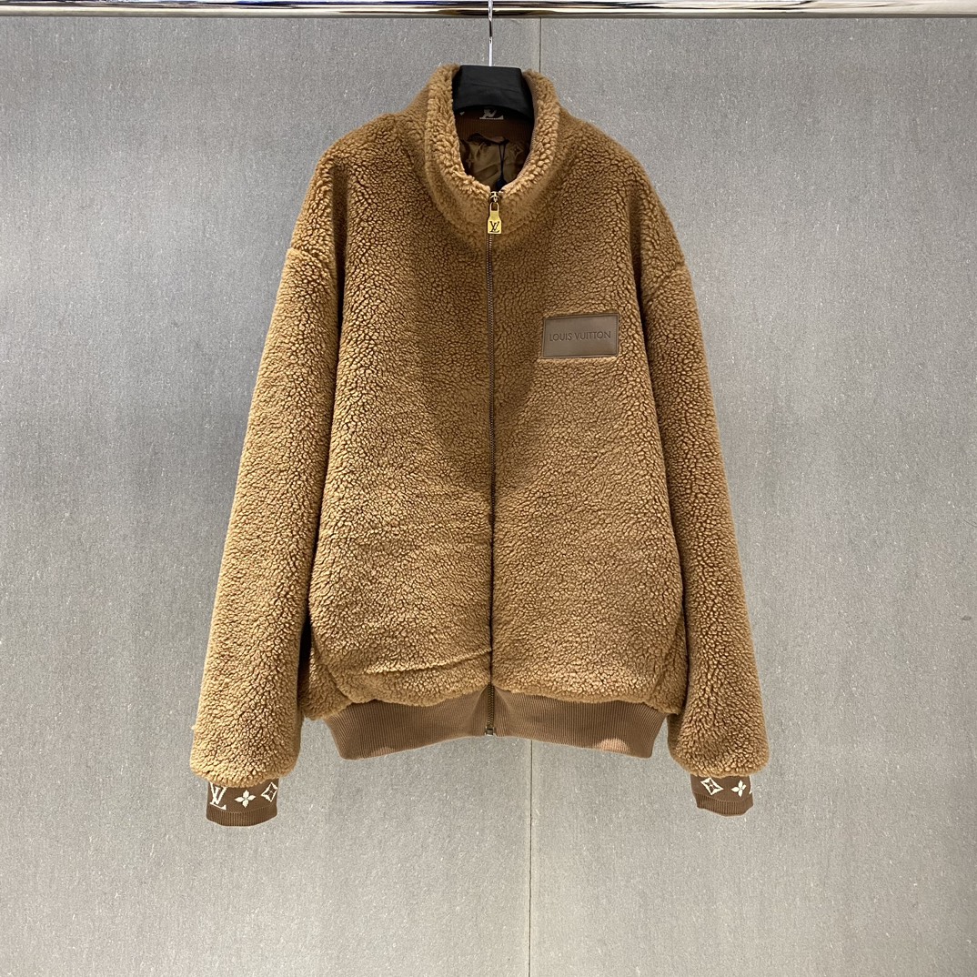 LV Leather Patch Fleece Blouson 1AFXTM